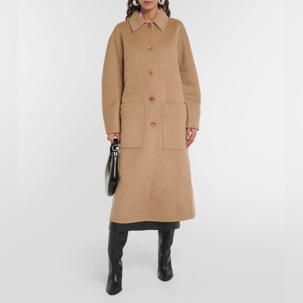 NWT Proenza Schouler White Label Reversible Double Face Coat Wool Tan Ivory Sz M - Picture 2 of 16